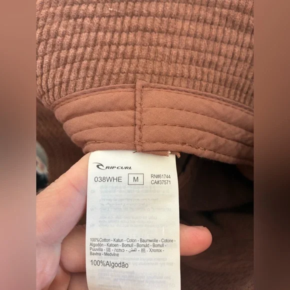 Rip Curl Cord Surf Bucket Hat Brown Curduroy Beach Y2K Beach 90s - Picture 6 of 9